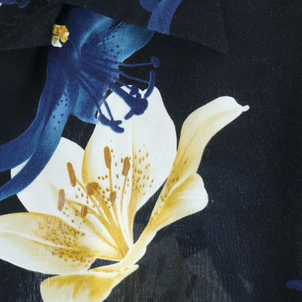 WACKO MARIA(ワコマリア) 17SS CHOOSE別注 FLOWER ALOHA S/S SHIRT アロハシャツ ハワイアンシャツ 百合 ブラック 17SS-WMGP-CHOOSE-HI01