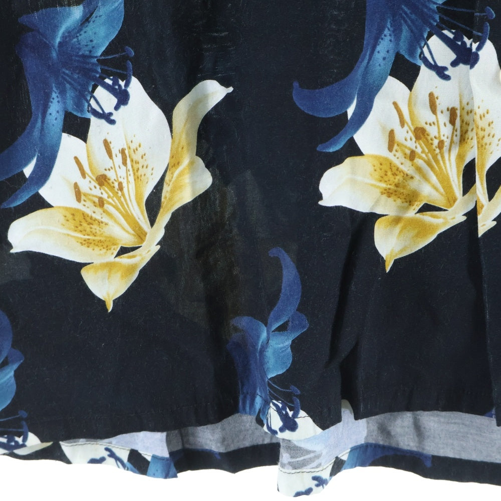 WACKO MARIA(ワコマリア) 17SS CHOOSE別注 FLOWER ALOHA S/S SHIRT アロハシャツ ハワイアンシャツ 百合 ブラック 17SS-WMGP-CHOOSE-HI01