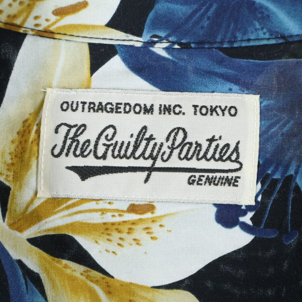 WACKO MARIA(ワコマリア) 17SS CHOOSE別注 FLOWER ALOHA S/S SHIRT アロハシャツ ハワイアンシャツ 百合 ブラック 17SS-WMGP-CHOOSE-HI01