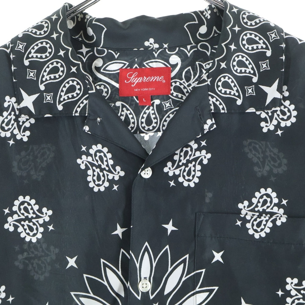 SUPREME(シュプリーム) 21SS Bandana Silk S/S Shirt バンダナ シルク オープンカラー 半袖 シャツ ブラック