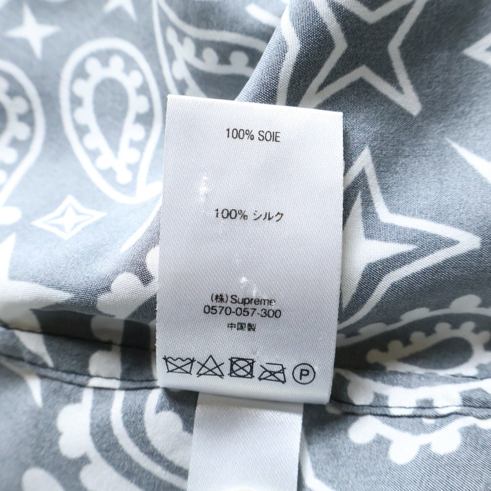 SUPREME(シュプリーム) 21SS Bandana Silk S/S Shirt バンダナ シルク オープンカラー 半袖 シャツ ブラック