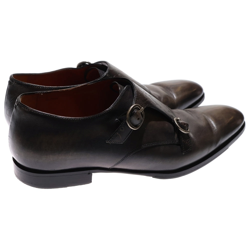 Berluti(ベルルッティ) スクリット カリグラフィ クラシック ダブルモンク ストラップ レザー シューズ カーキ