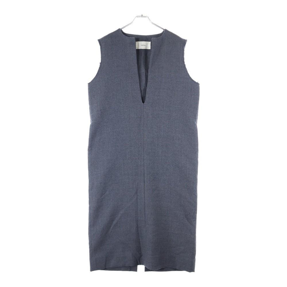 TODAYFUL(トゥデイフル) 23AW DOUBLEFACE WOOL KEYNECK DRESS ダブルフェイス ウールキーネックドレス ノースリーブワンピース レディース グレー 12320308