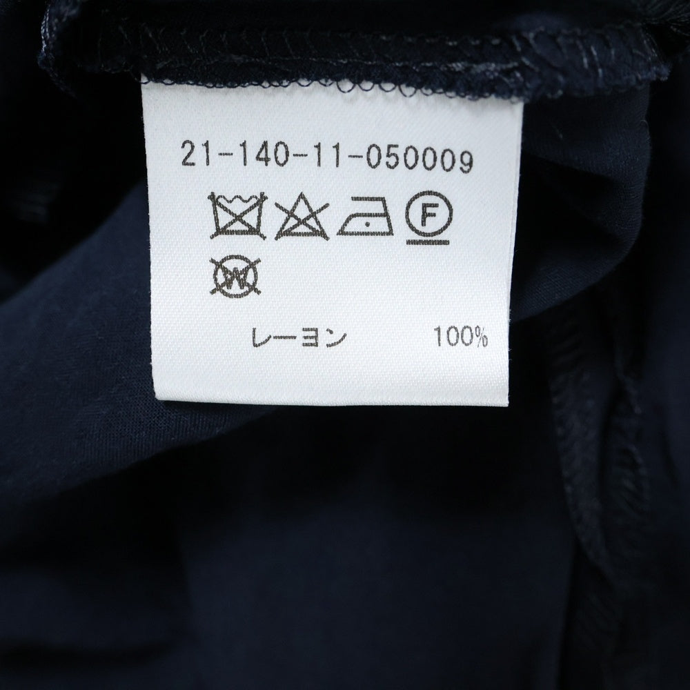 NO BRAND(ノーブランド) KAON for estnation(カオンフォーエストネーション) フリル袖 ロングレーヨンワンピース レディース ネイビー 21-140-11-050009