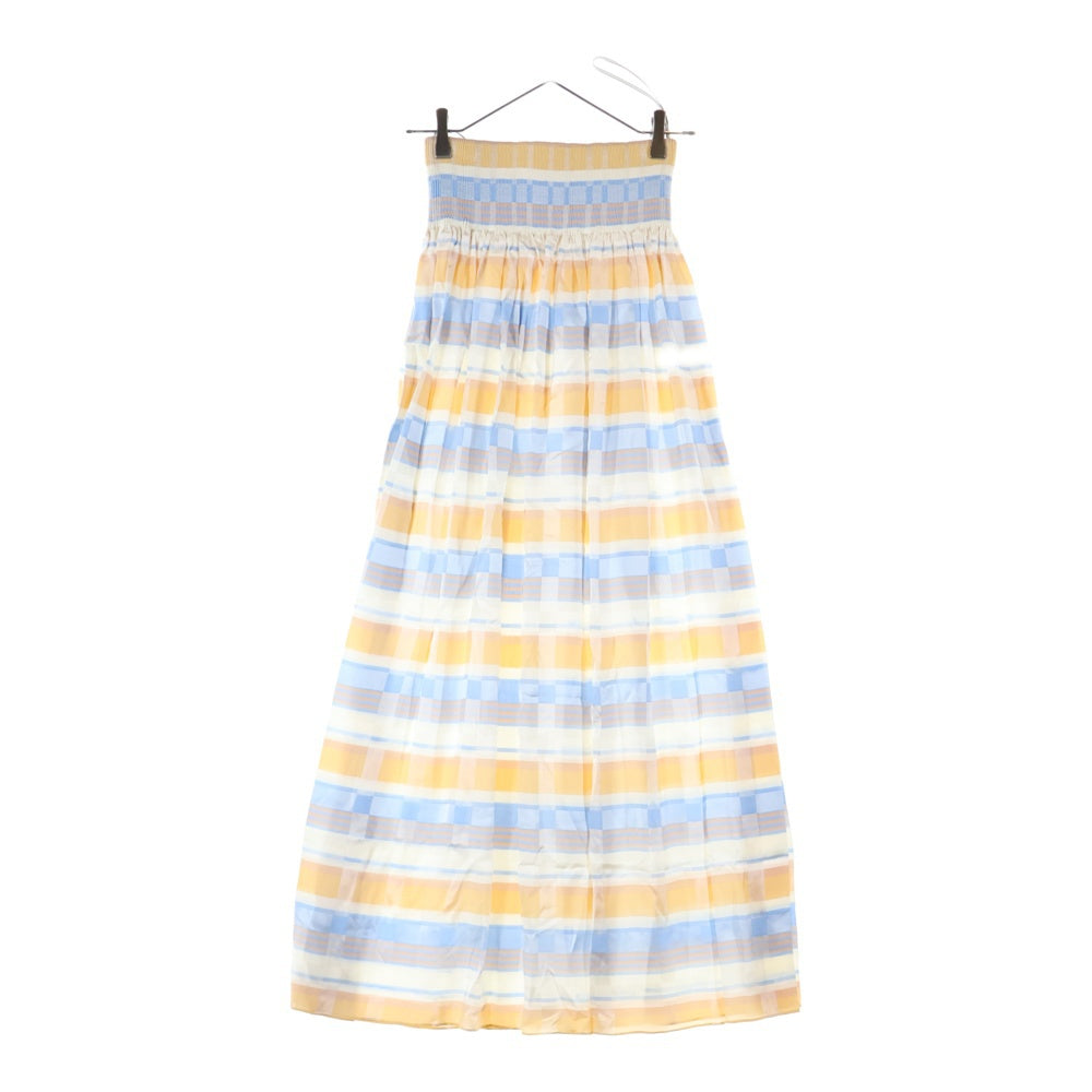 HERMES(エルメス) チェック柄 シルクロングスカート レディース