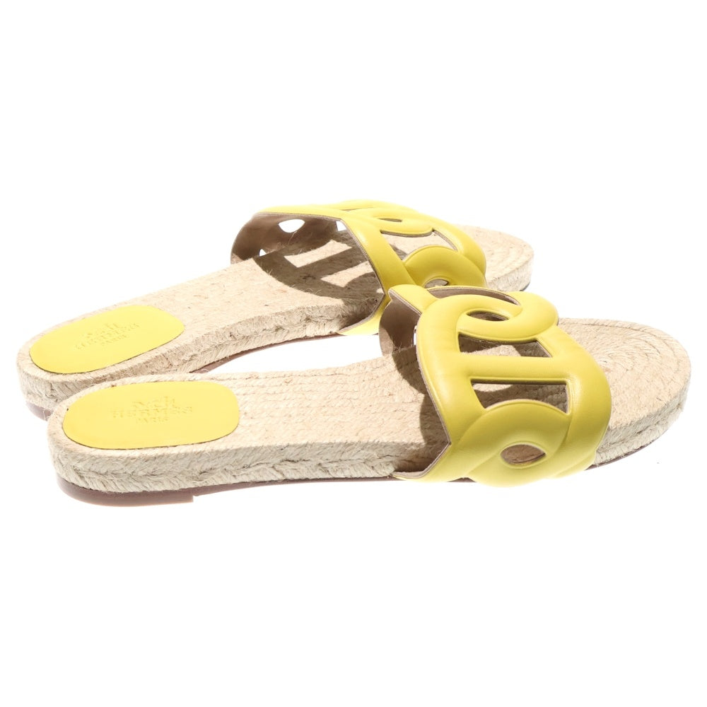 HERMES(エルメス) ESPADRILLE FAMOSA エスパドリーユ ファモサ シェーヌモチーフサンダル レディース イエロー H222151Z 8R380