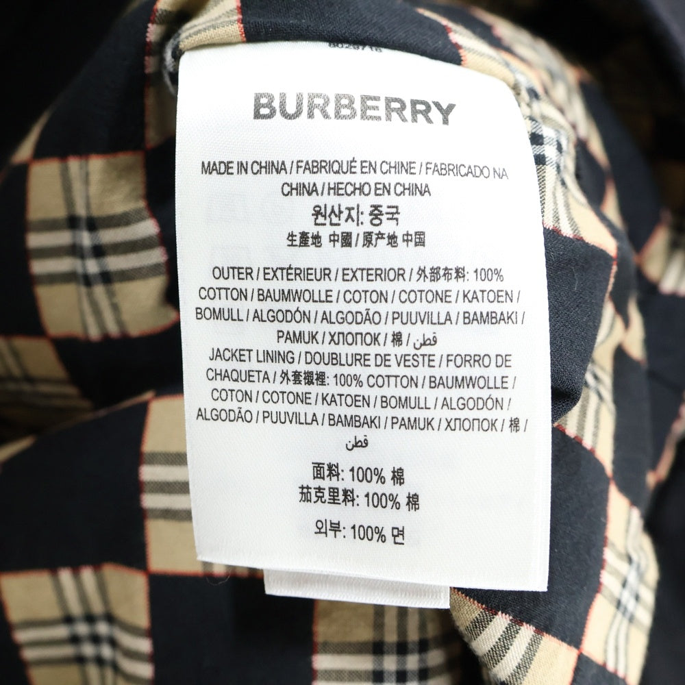 BURBERRY(バーバリー) 裏地ノバチェック ラバーロゴデザイン デニム トラッカージャケット ブラック 8029718