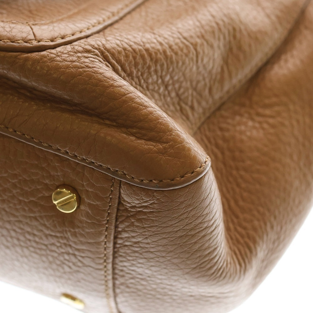 TORY BURCH(トリー バーチ) ゴールドプレート ジッパード 2WAYショルダー ハンドバック ブラウン レディース HSP037-12-13