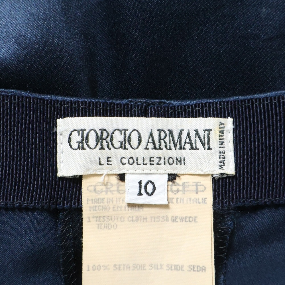 GIORGIO ARMANI(ジョルジオアルマーニ) シルク ロングタッグパンツ ダークネイビー レディース 66 83612 8177 10