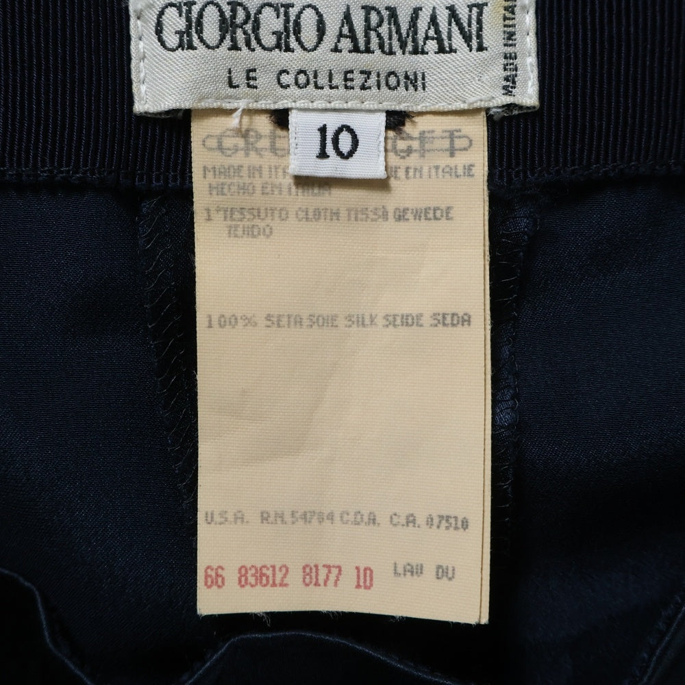 GIORGIO ARMANI(ジョルジオアルマーニ) シルク ロングタッグパンツ ダークネイビー レディース 66 83612 8177 10