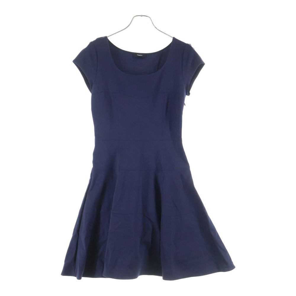 Theory セオリー ワンピース ネイビー 半袖 新品未使用タグ付き theory(セオリー) キャップスリーブ デコルテ 半袖ワンピース ネイビー