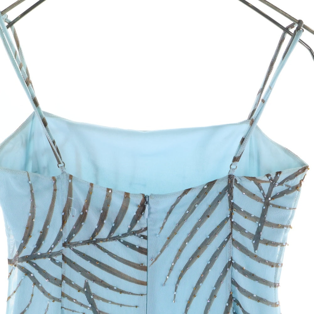 BCBGMAXAZRIA(ビーシービージーマックスアズリア) ビーズデザイン キャミソール ドレス ワンピース ブルー/ブラウン レディース PLM60159
