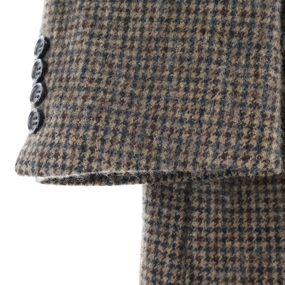 COMME des GARCONS HOMME DEUX(コムデギャルソン オムドゥ) 24AW AD2024 チェック柄 縮絨 ウールテーラードジャケット ブラウン DN-J044