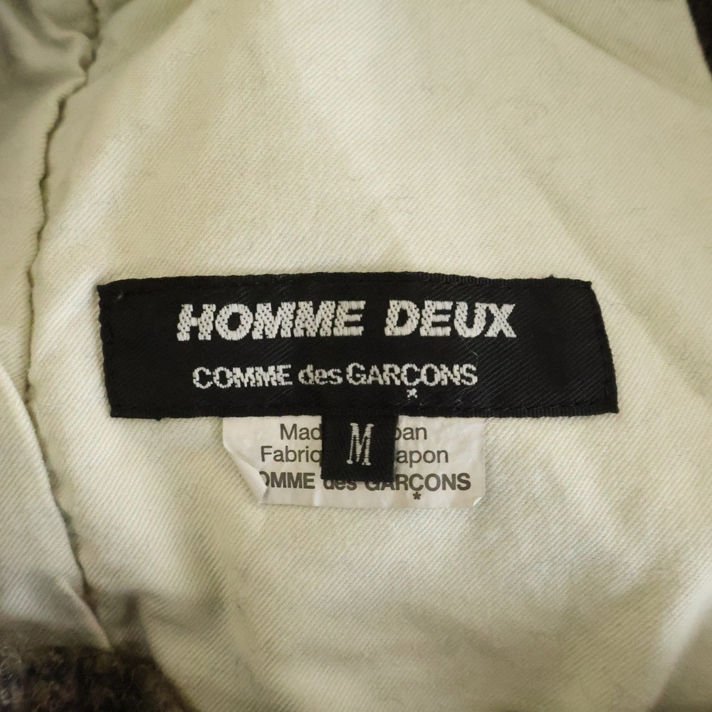 COMME des GARCONS HOMME DEUX(コムデギャルソン オムドゥ) 24AW AD2024 チェック柄 イージーウールスラックスパンツ ブラウン DN-P050