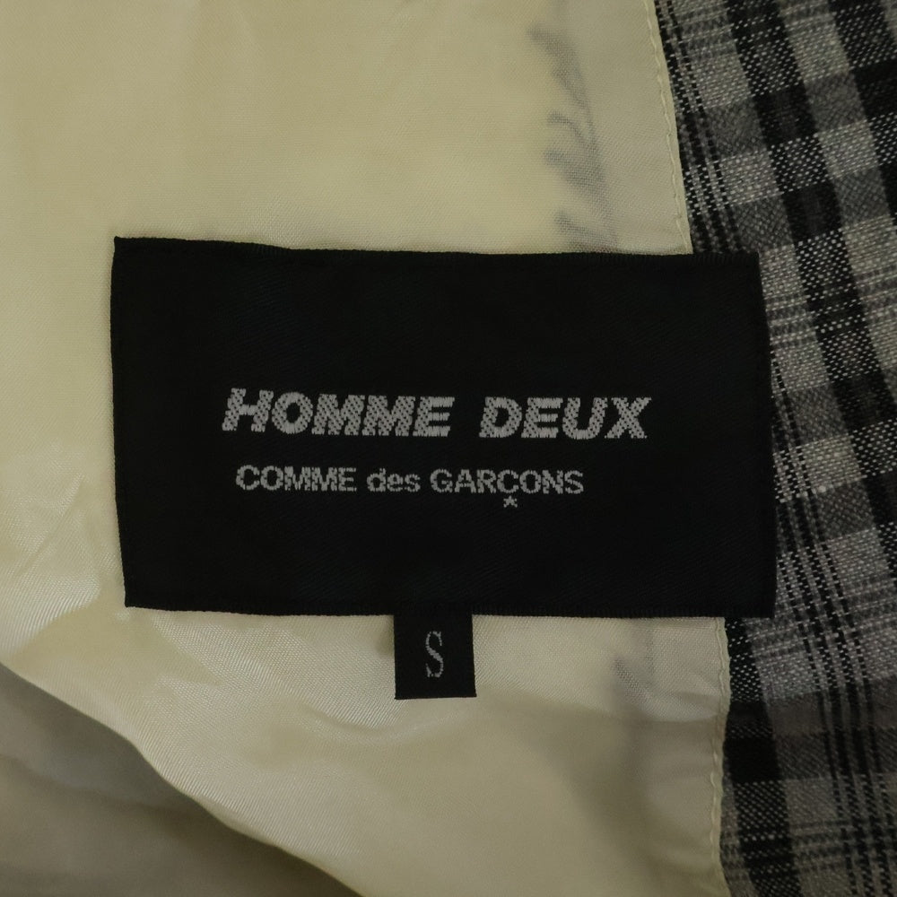 COMME des GARCONS HOMME DEUX(コムデギャルソン オムドゥ) 19SS AD2018 チェック 4B テーラードジャケット グレー DC-J057