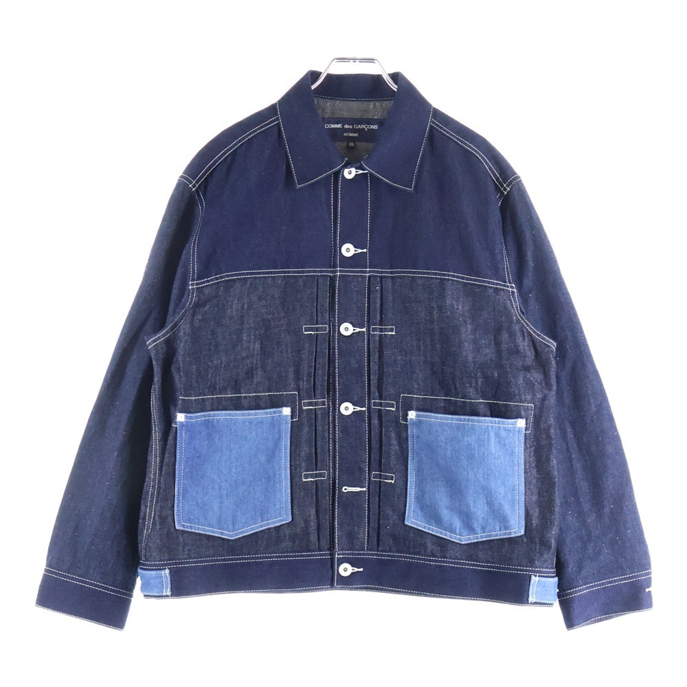 COMME des GARCONS HOMME(コムデギャルソンオム) 22SS AD2021 切替 デニム ワーク ジャケット インディゴ HI-J008