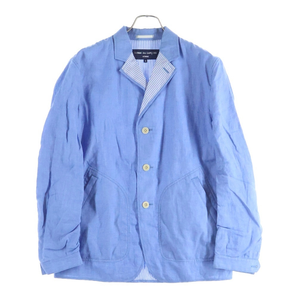 COMME des GARCONS HOMME(コムデギャルソンオム) 22SS AD2020 リネン パッカリング テーラード ジャケット ブルー HG-J027