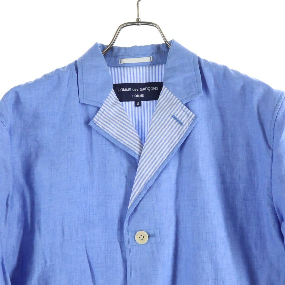 COMME des GARCONS HOMME(コムデギャルソンオム) 22SS AD2020 リネン パッカリング テーラード ジャケット ブルー HG-J027