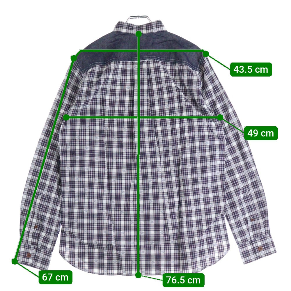 COMME des GARCONS HOMME(コムデギャルソンオム) 19AW AD2019 ボタンダウン チェック 長袖 シャツ グレー HD-B025