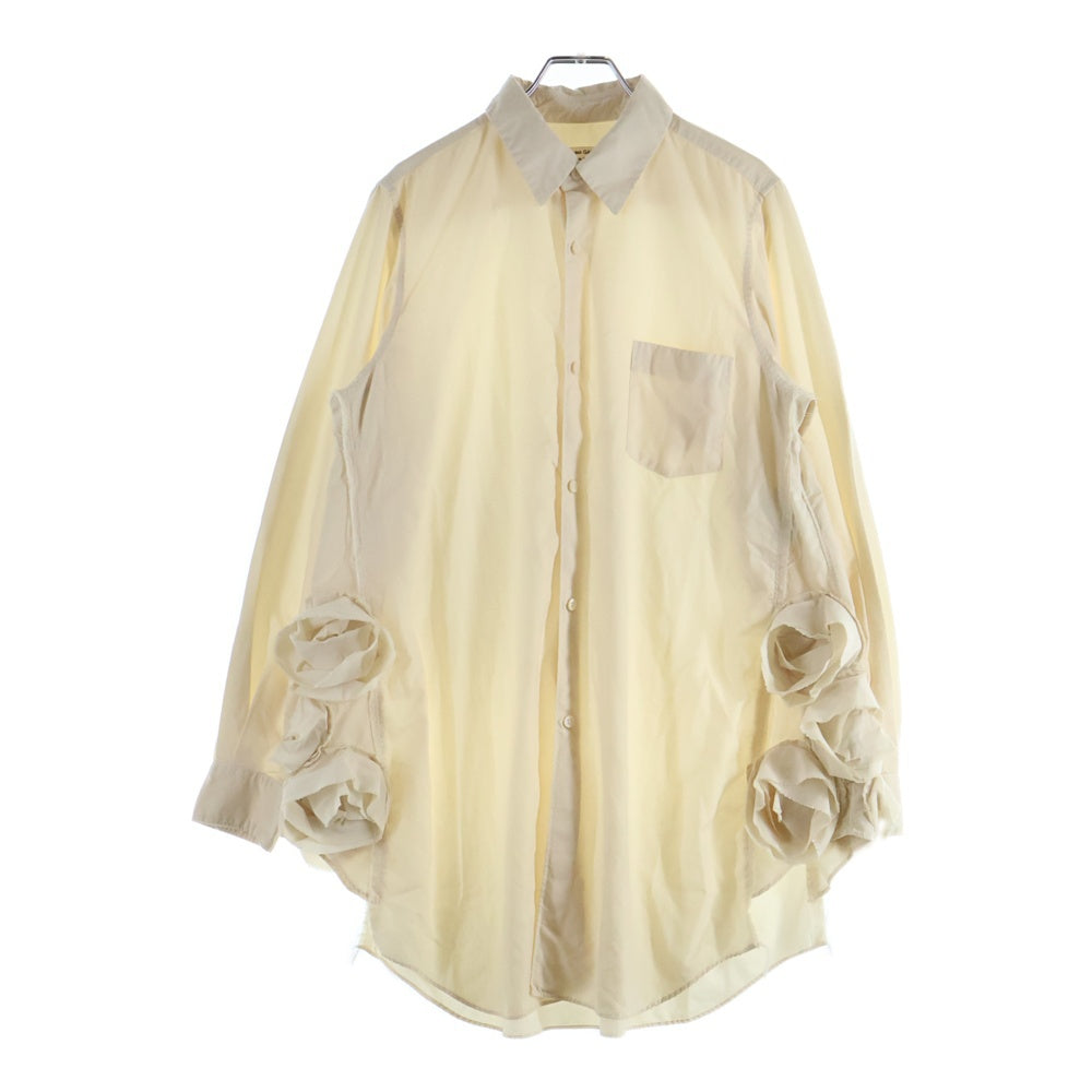 COMME des GARCONS COMME des GARCONS(コムデギャルソンコムデギャルソン) 23AW AD2023 サイド カットオフ フラワー 長袖シャツ ブラウス レディース アイボリー RL‐B009