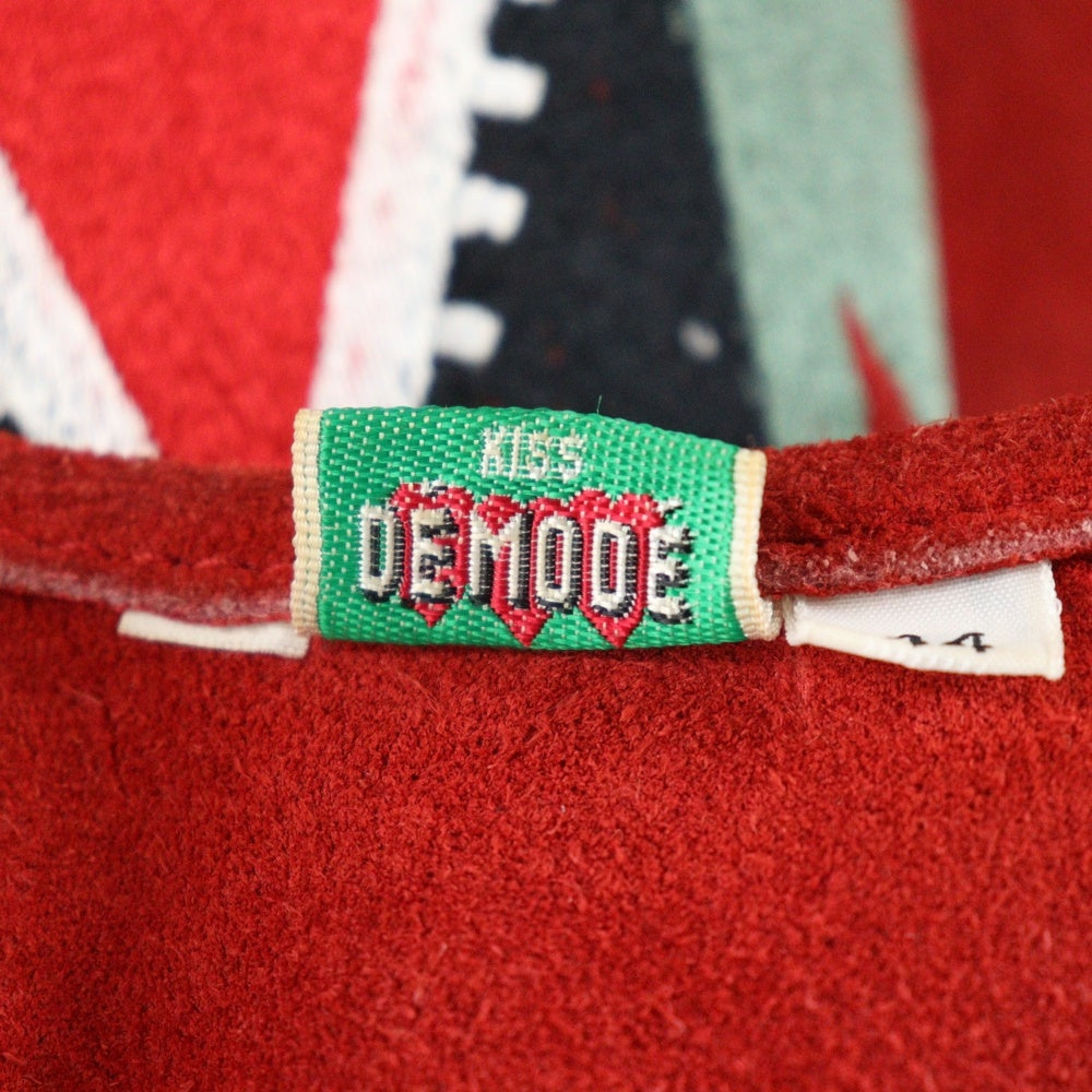 VINTAGE(ヴィンテージ) DE MODE デ モード チマヨ刺繍 スエードベスト レッド