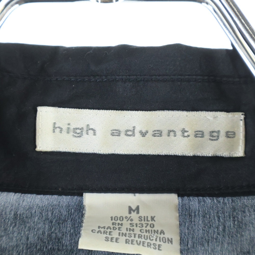VINTAGE(ヴィンテージ) high advantage ハイアドバンテージ シアー シルク 長袖シャツ ブラック
