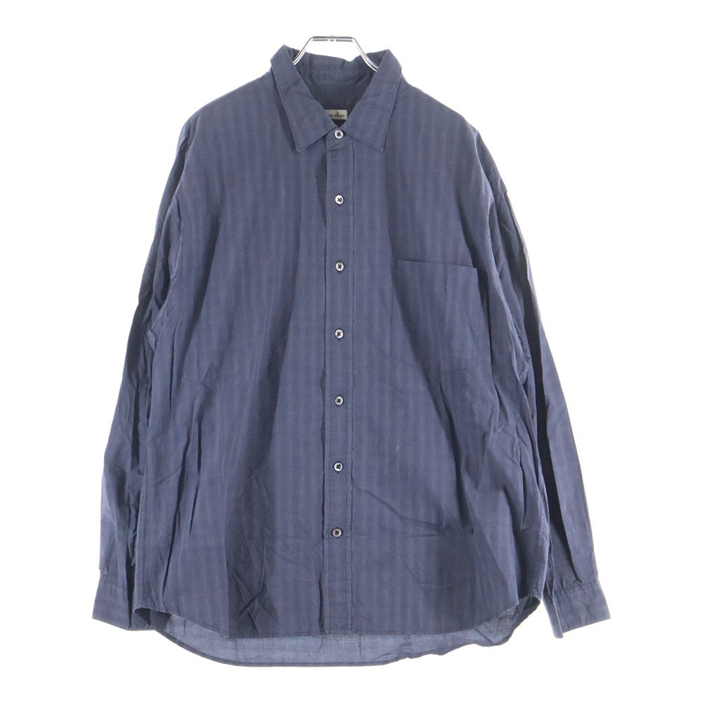 Steven Alan(スティーブンアラン) CHECK REGULAR COLLAR SHIRT 日本製 チェック柄 レギュラーカラー 長袖シャツ ネイビー 8111-218-0593