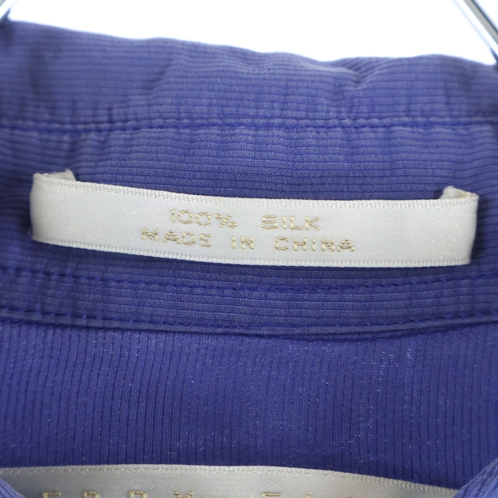 NO BRAND(ノーブランド) PERRY ELLIS ペリーエリス シルク 長袖シャツ ブルー