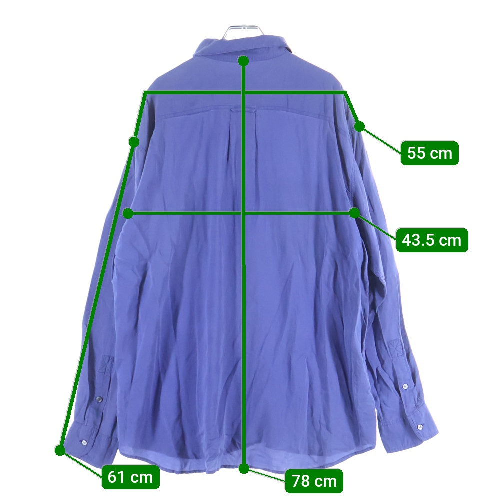 NO BRAND(ノーブランド) PERRY ELLIS ペリーエリス シルク 長袖シャツ ブルー