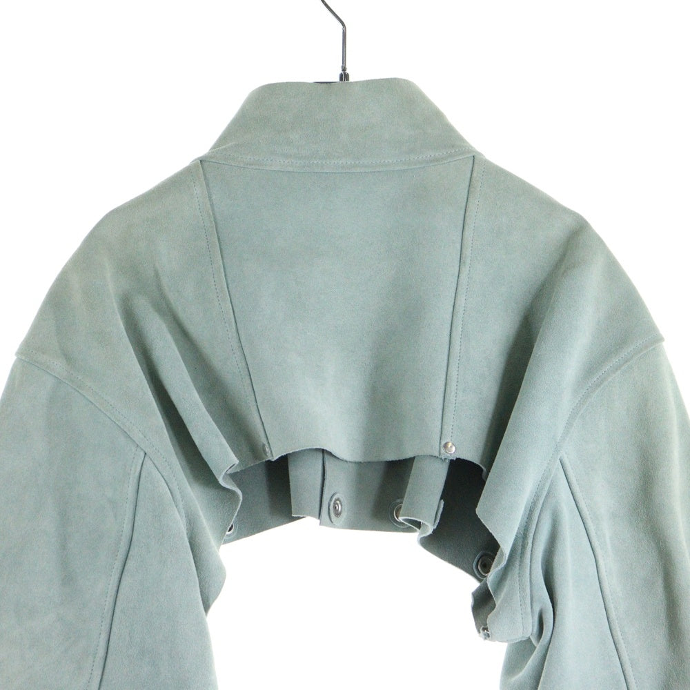 UNUSED(アンユーズド) カウレザースエード スナップ ショートジャケット ライトブルー US1438