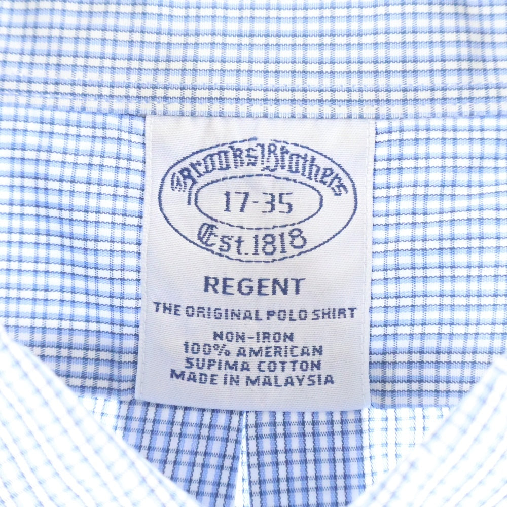 BROOKS BROTHERS(ブルックス ブラザーズ) REGENT チェック柄 ボタンダウン 長袖シャツ ブルー