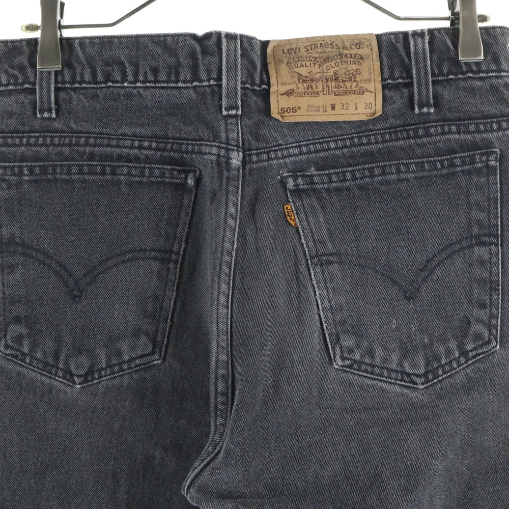Levi's(リーバイス) 90S VINTAGE 505 REGULAR FIT レギュラーフィット オレンジタブ 先染め ジップフライ デニムパンツ ブラック 40505-4159