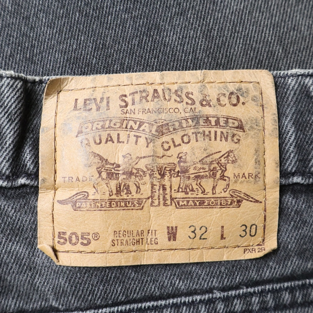 Levi's(リーバイス) 90S VINTAGE 505 REGULAR FIT レギュラーフィット オレンジタブ 先染め ジップフライ デニムパンツ ブラック 40505-4159