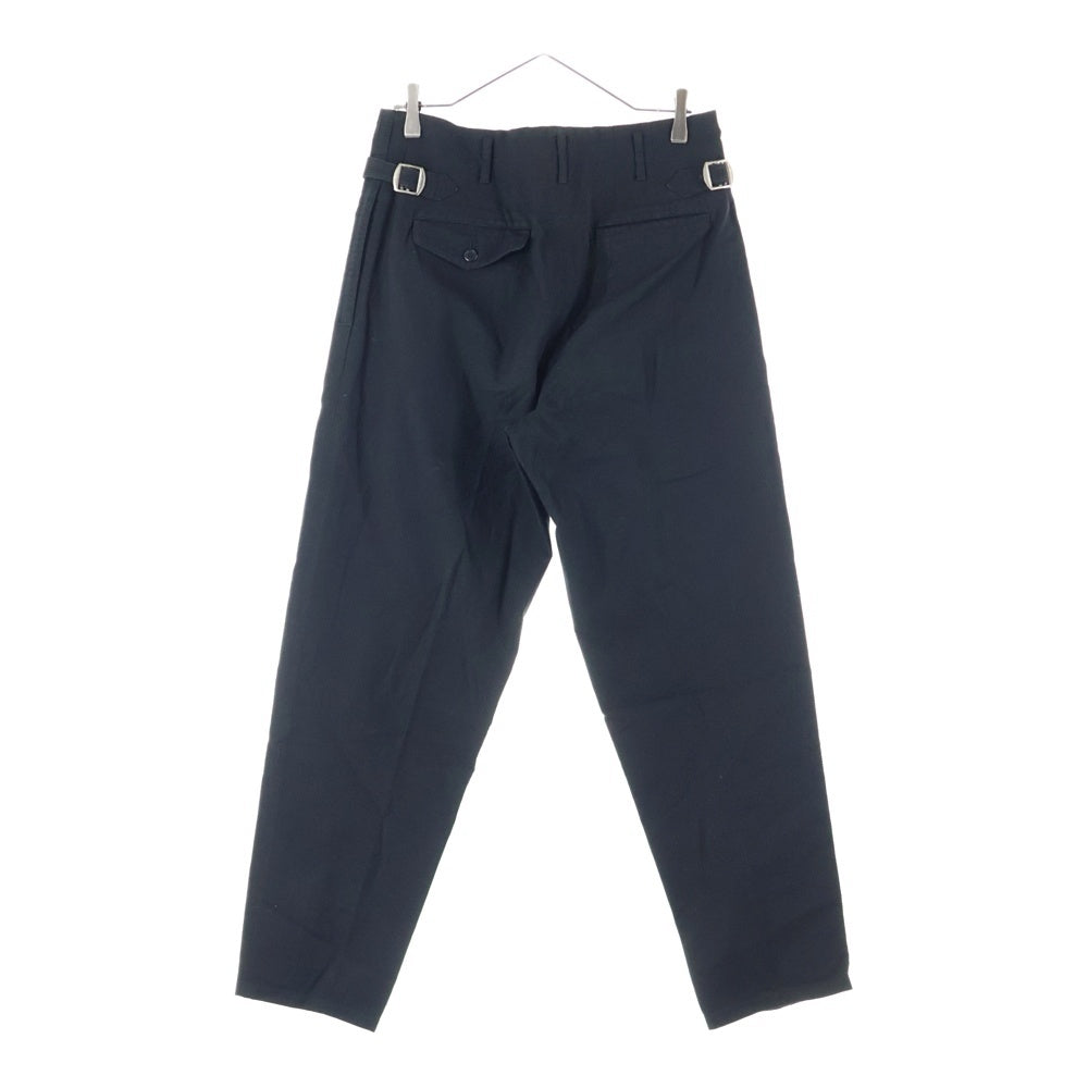 Y's for men(ワイズフォーメン) 90S ストライプデザイン サイドアジャスター コットン ツータックパンツ ブラック MP-P05-019