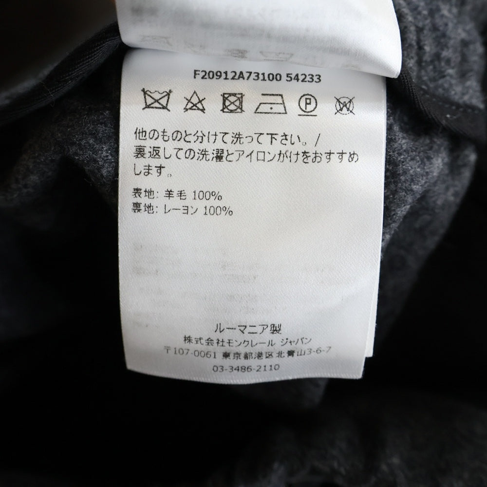 MONCLER(モンクレール) 20AW PANTALONE SPORTIVO ラバーロゴパッチ ウール イージーパンツ グレー F20912A73100 54233