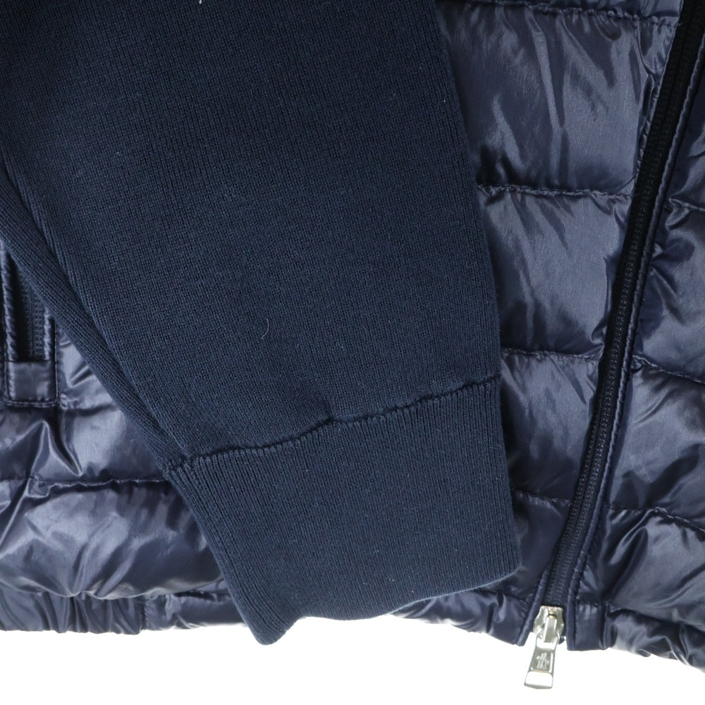 MONCLER(モンクレール) 20SS CARDIGAN TRICOT サイドライン ニット切替 ダウン ジップアップジャケット ネイビー F10919B50000 V9059