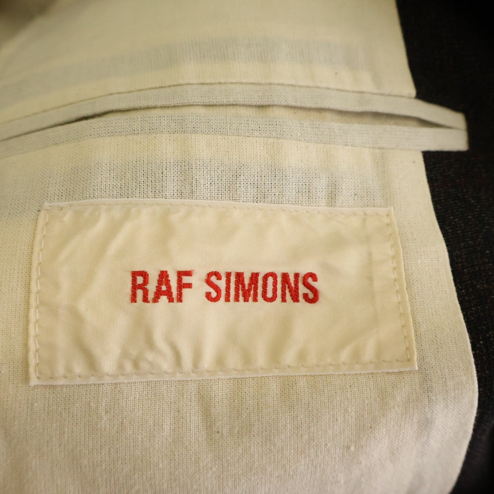 RAF SIMONS(ラフシモンズ) 20SS グレンチェック ノースリーブ テーラードジャケット ベスト ブラウン 201-528B