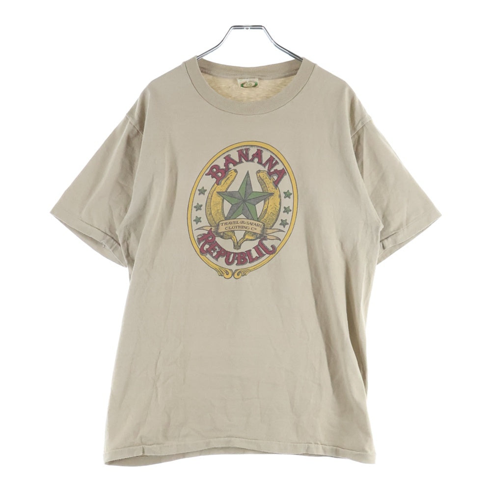 BANANA REPUBLIC(バナナリパブリック) 80s VINTAGE ロゴプリント 半袖Tシャツ ベージュ