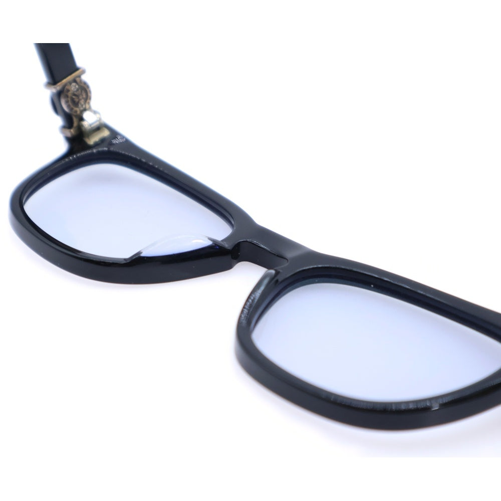 CHROME HEARTS(クロムハーツ) LOUVIN CUP ホースシューテンプル ボストンフレームサングラス アイウェア 眼鏡 ブラック/シルバー