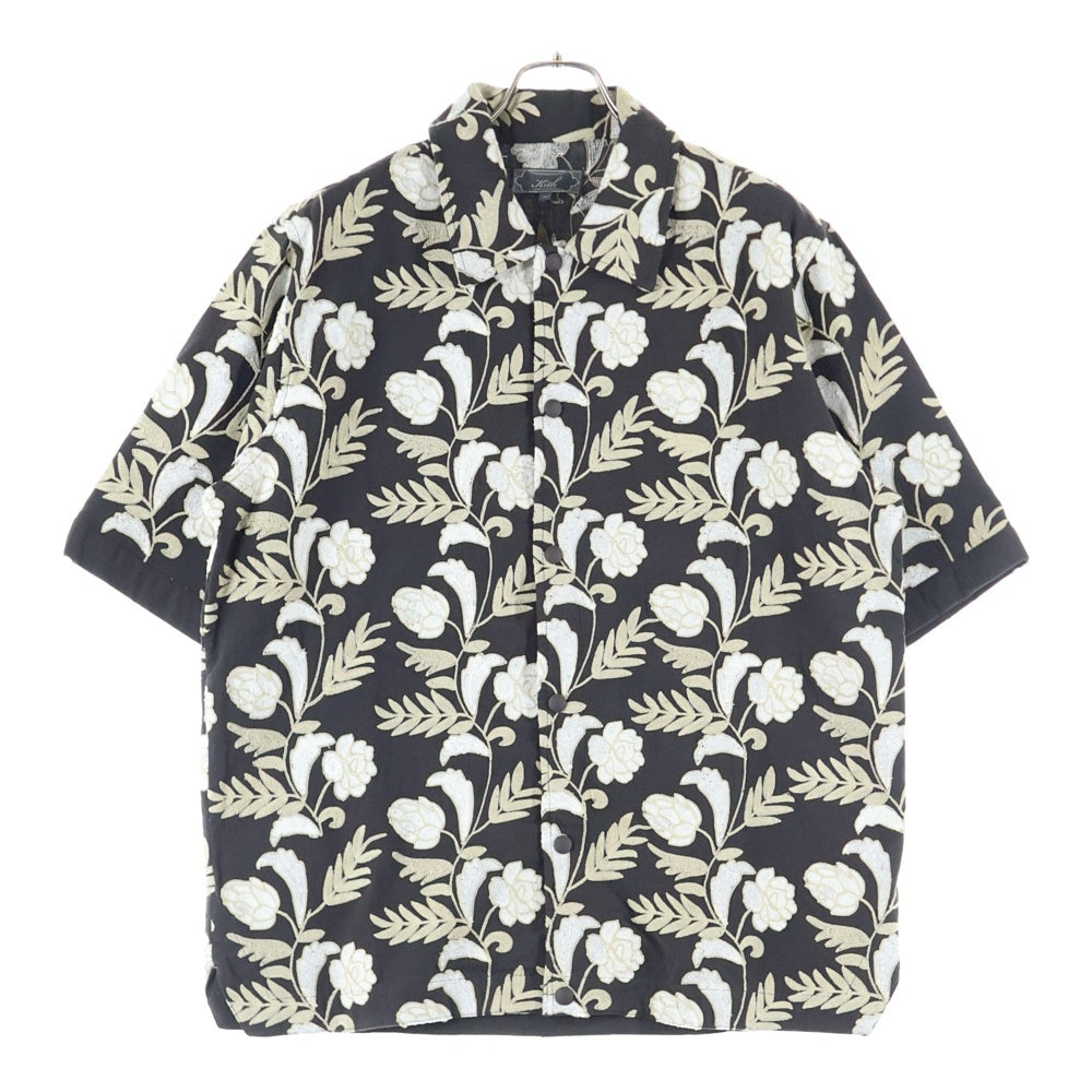 KITH(キス) 25SS Floral Woodpoint shirts フローラル ウッドポイント スナップボタン 半袖シャツ ブラウン 25‐051‐060‐0004