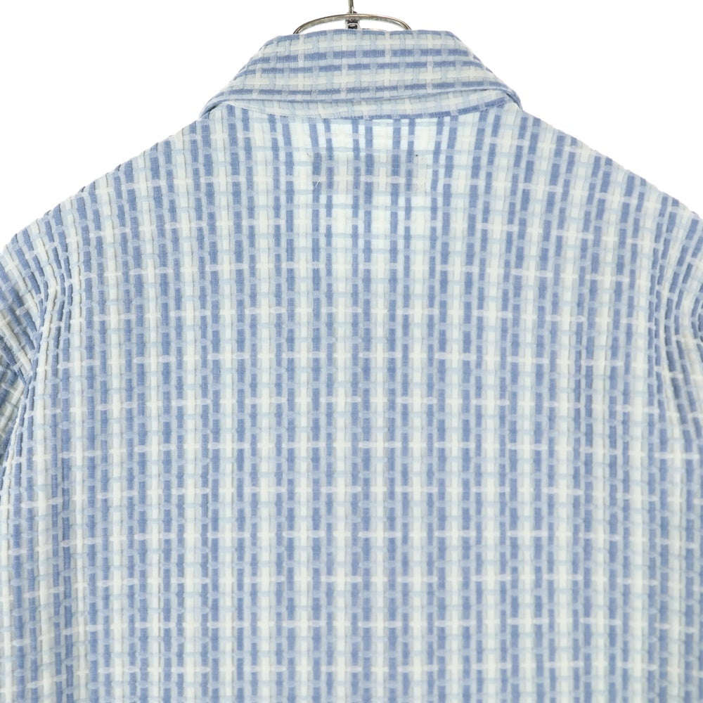 KITH(キス) 25SS Bubble Check Short Sleeve Boxy Collared Overshirt バブルチェック ボクシーシルエット オーバーサイズ 半袖 シャツ ブルー 25‐051‐060