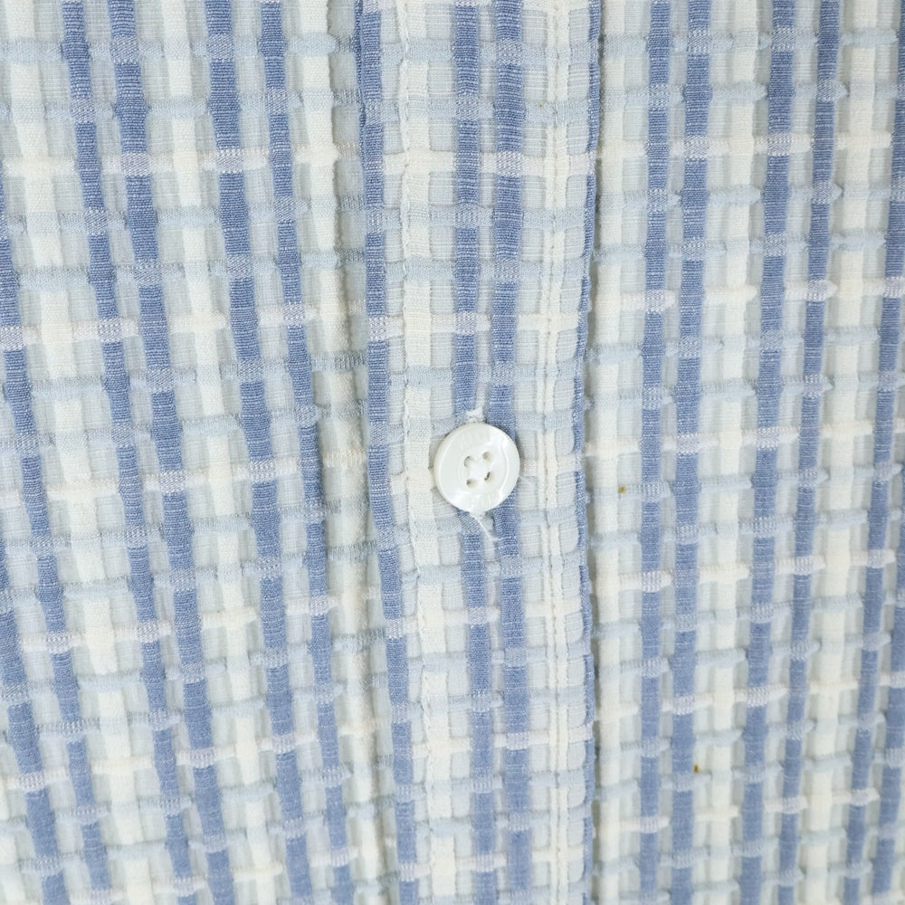 KITH(キス) 25SS Bubble Check Short Sleeve Boxy Collared Overshirt バブルチェック ボクシーシルエット オーバーサイズ 半袖 シャツ ブルー 25‐051‐060