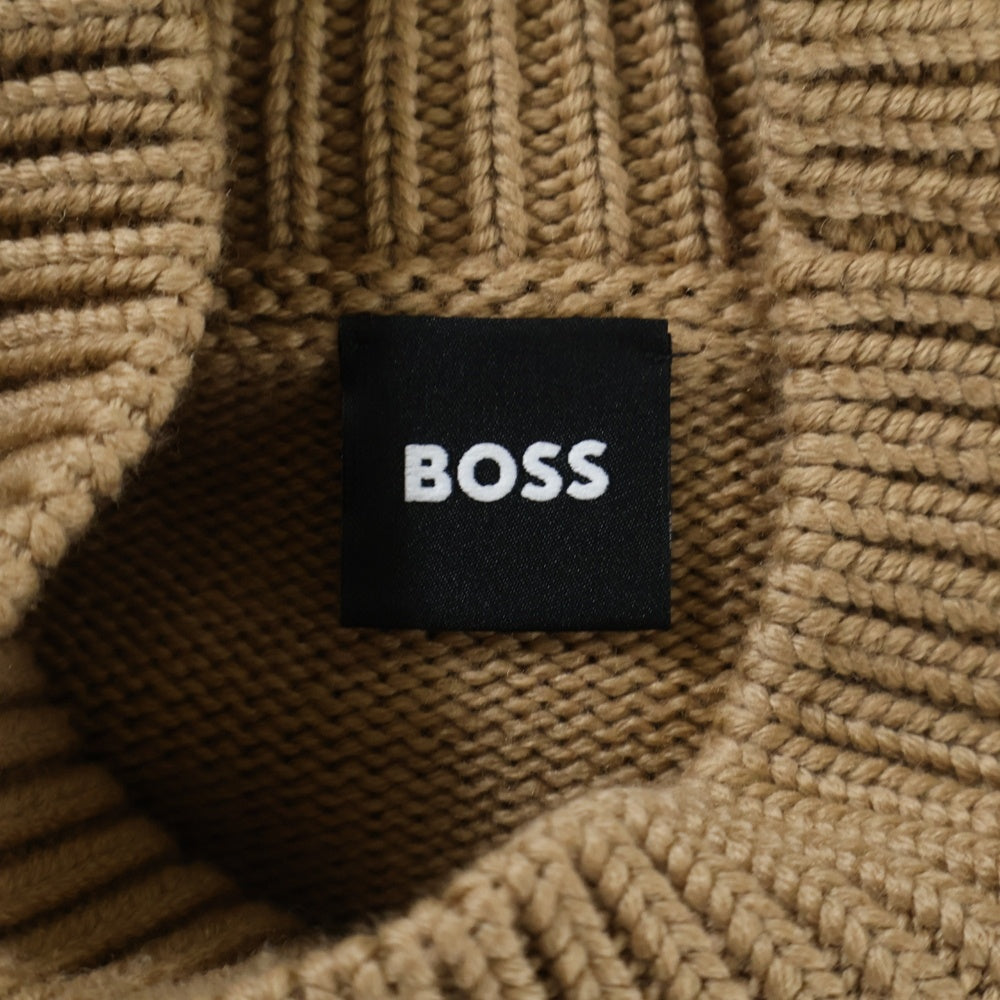 BOSS(ボス) ハイネック ローゲージニットセーター ベージュ