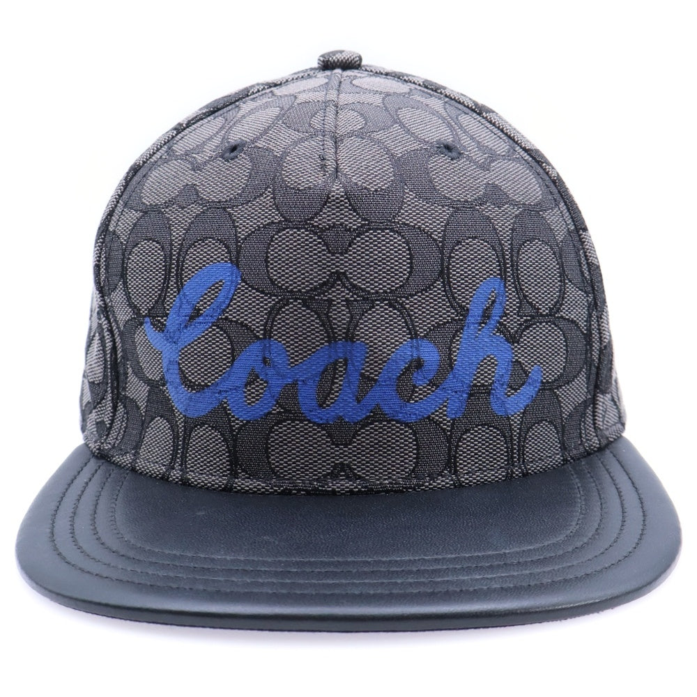 COACH(コーチ) シグネチャーロゴ 5パネル レザーキャップ ブラウン/ブラック F78493