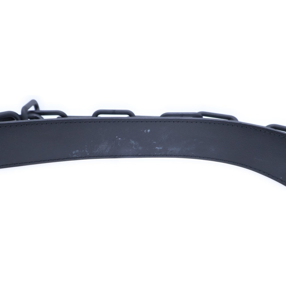 LOUIS VUITTON(ルイヴィトン) SUN TULLE SIGNATURE CHAIN BELT サン チュール シグネチャー チェーン レザーベルト ブラック MP058