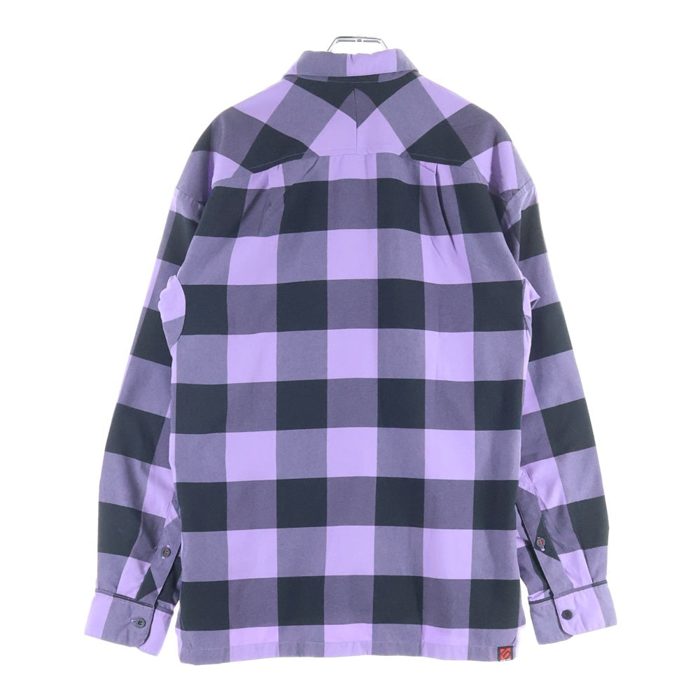 adidas(アディダス) チェック柄 ロングスリーブ レギュラーカラーシャツ パープル/ブラック HS8914