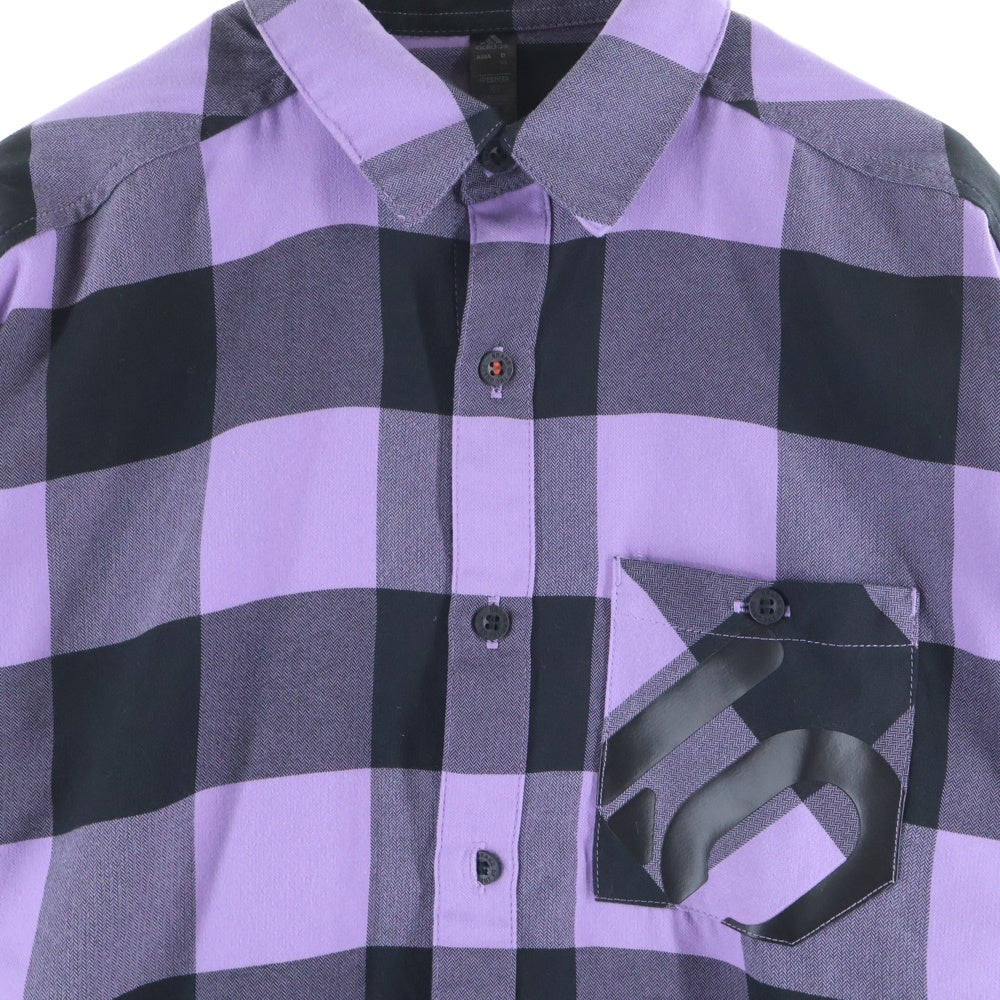 adidas(アディダス) チェック柄 ロングスリーブ レギュラーカラーシャツ パープル/ブラック HS8914