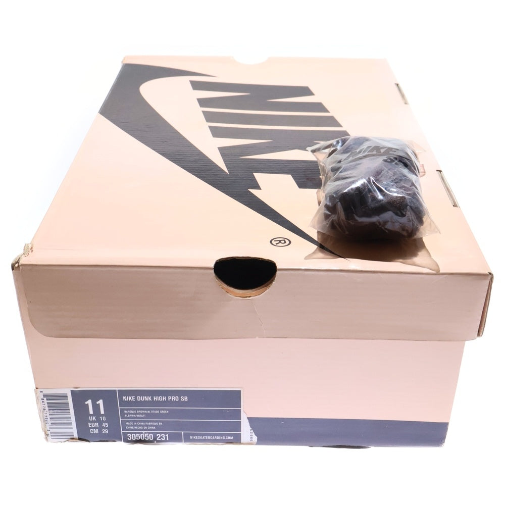 NIKE SB(ナイキエスビー) 【観賞用 2005年製】 DUNK HIGH DE LA SOUL ダンク デラソウル ハイカットスニーカー グリーン/ブラウン US11/29cm 305050-231