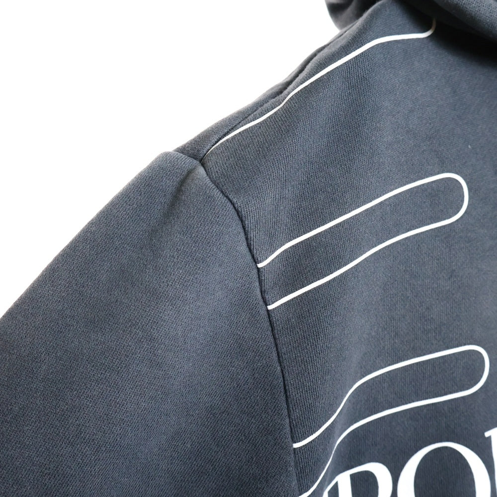 EMPORIO ARMANI(エンポリオアルマーニ) EA7 イーエー7 プルオーバー フロントプリントパーカー フーデットスウェット ブラック