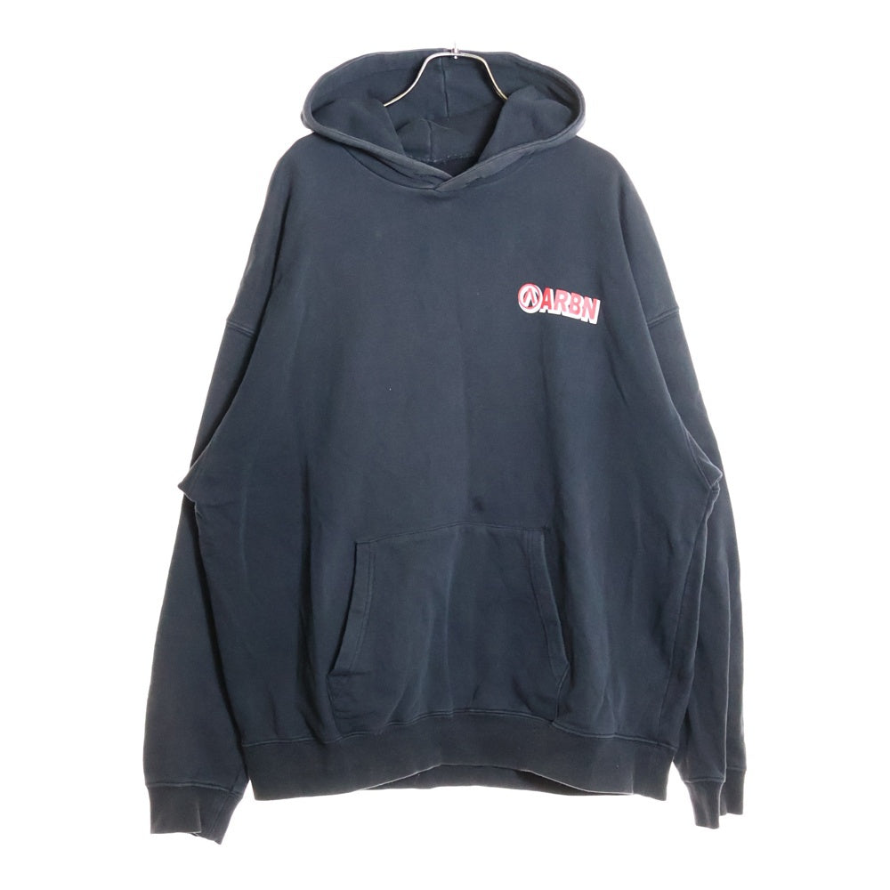 NO BRAND(ノーブランド) ARBN エアボーン プルオーバー バックプリントパーカー フーデットスウェット ブラック ARBN21aw-004